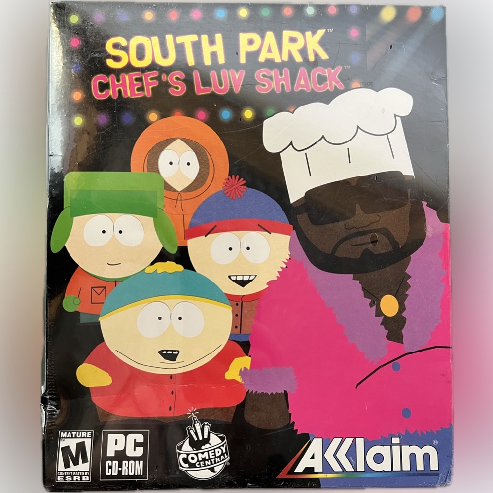 🧑‍🍳NEW South Park: Chef's Luv Shack PC CD-ROM (1999) Factory Sealed Big Box Rare
